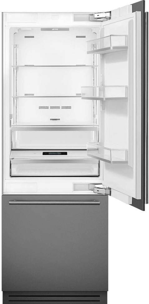 Smeg - 30" Panel Ready Built-In Fridge With Bottom Freeze & Auto Ice - CB465UI (Special Order Item)