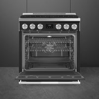 Smeg - 30" Professional Matt Black ALL GAS Range - SPR30UGGAN