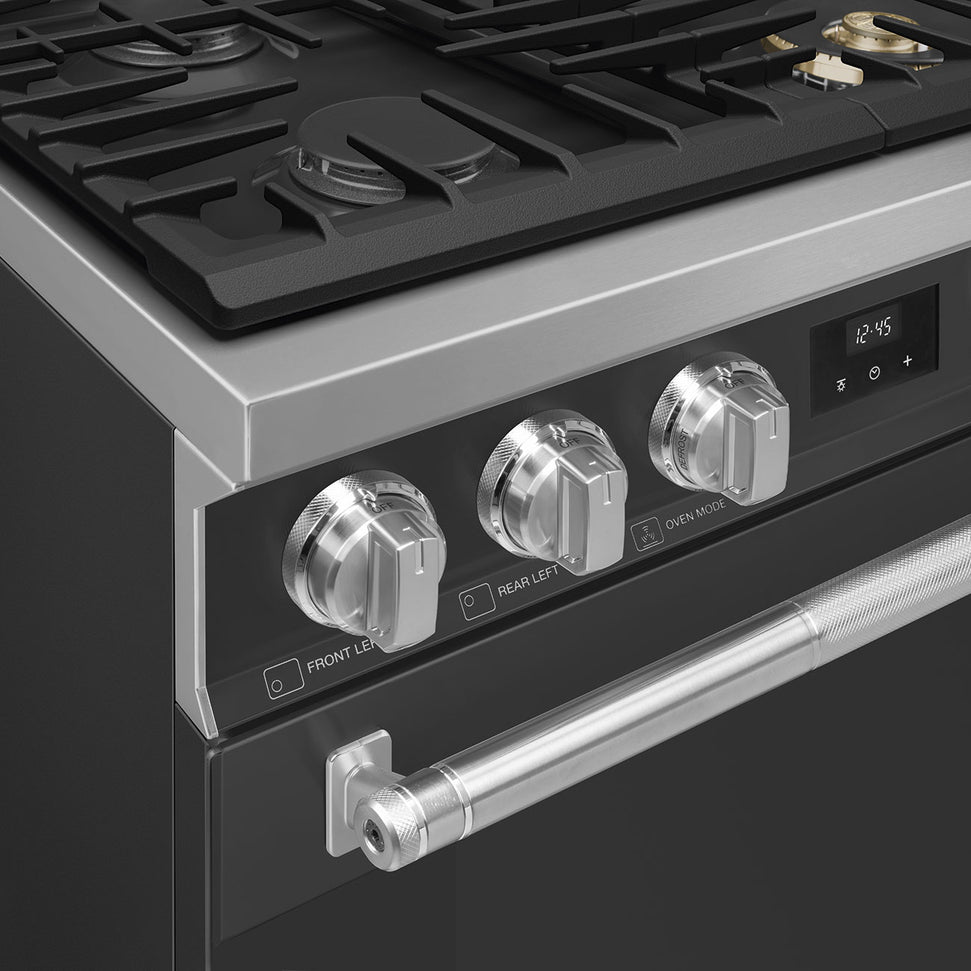Smeg - 30" Professional Matt Black ALL GAS Range - SPR30UGGAN