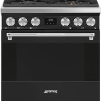 Smeg - 30" Professional Matt Black ALL GAS Range - SPR30UGGAN