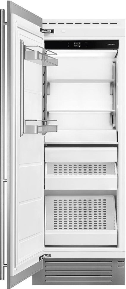Smeg - 30” Stainless Steel Built-In Freezer Column, Left Hinge - FZU30LX