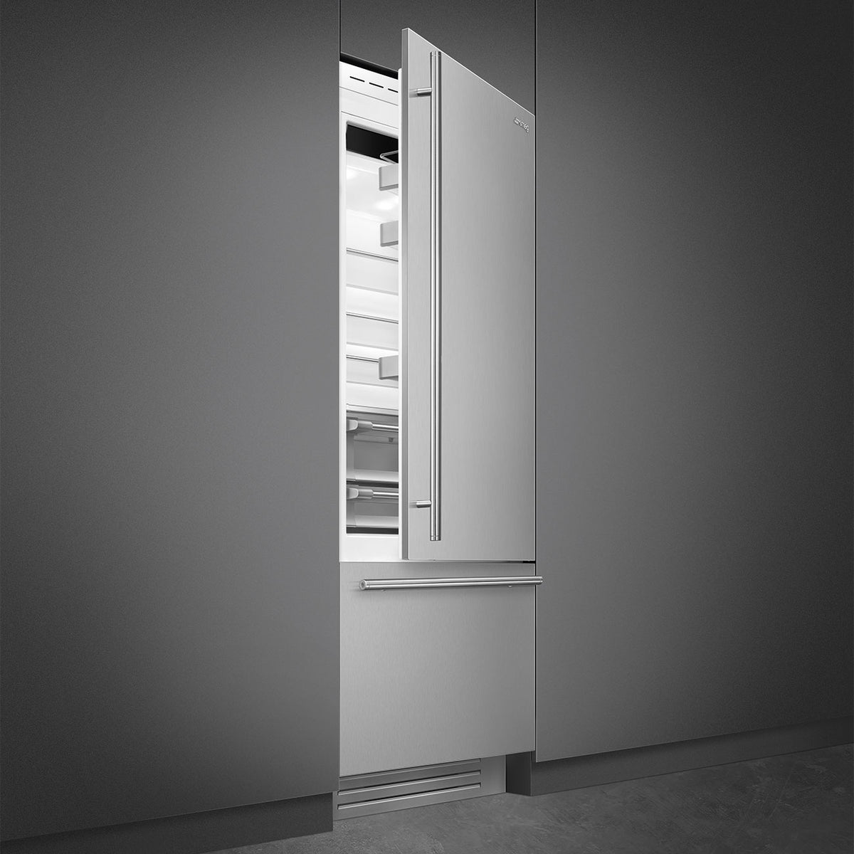 Smeg - 30" Stainless Steel Built-In Fridge with Convertible Freezer, Right Hinge - RBMU30RX