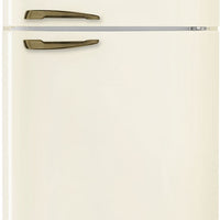 Smeg - 31" FAB50 Retro Refrigerator With Bottom Freezer, Brass Right Hinge - Preliminary Cream - FAB50URCRB3