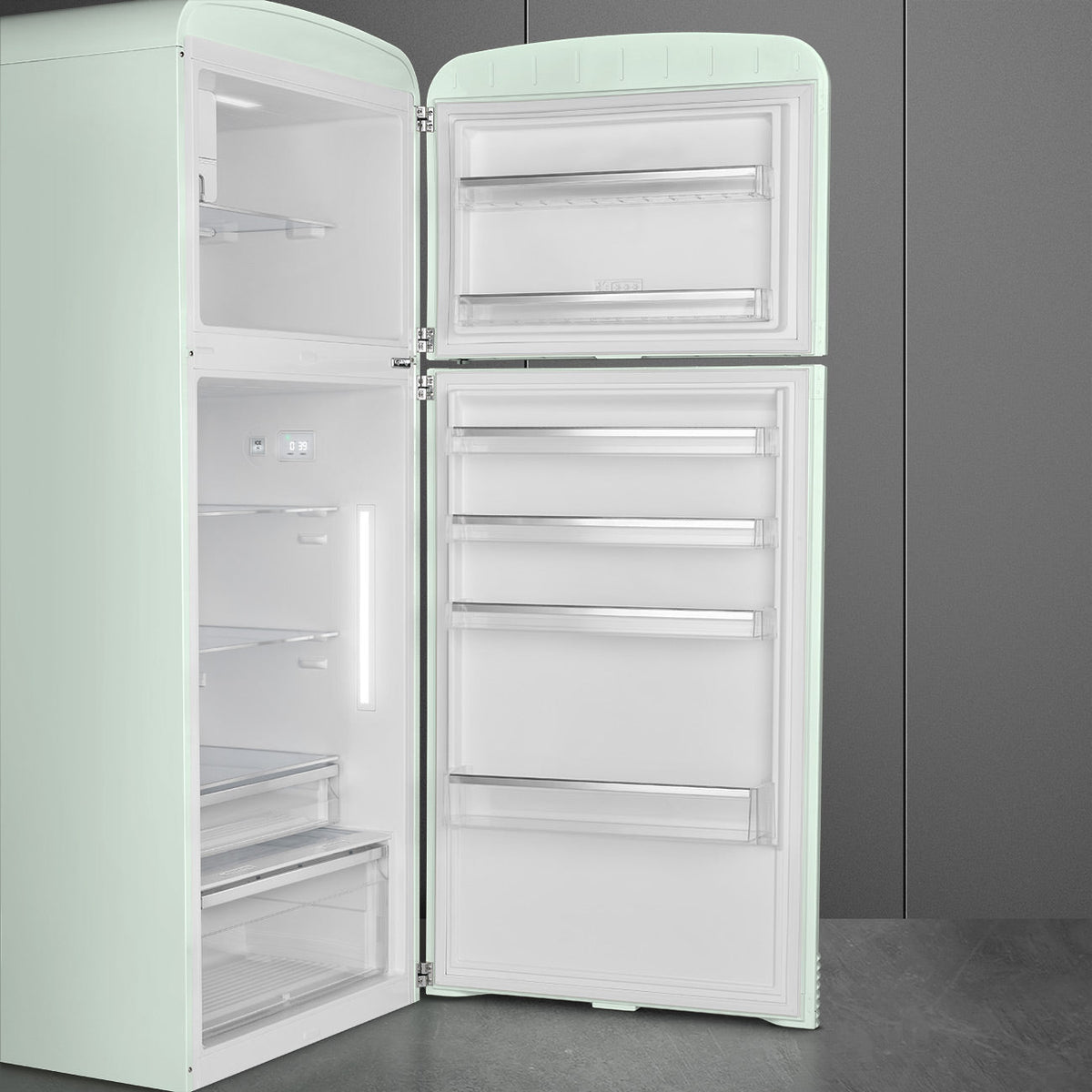 Smeg - 31" FAB50 Retro Refrigerator With Bottom Freezer, Right Hinge Preliminary Pastel green - FAB50URPG3 (Special Order Item)
