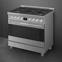 Smeg - 36" Dual Fuel Stainless Steel Professional Range - SPR36UGMX (Special Order Item)