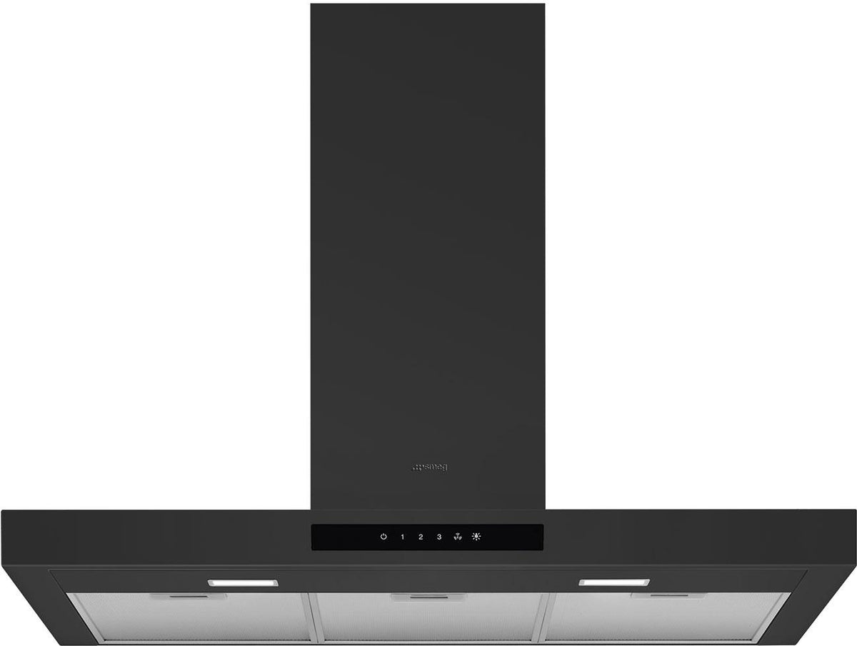 Smeg - 36" Flat T-Shape Universal Brushed Hood, Anthracite | 600 CFM - KBTU36AN