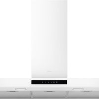 Smeg - 36" Flat T-Shape Universal Brushed Hood, Matte White| 600 CFM - KBTU36MW