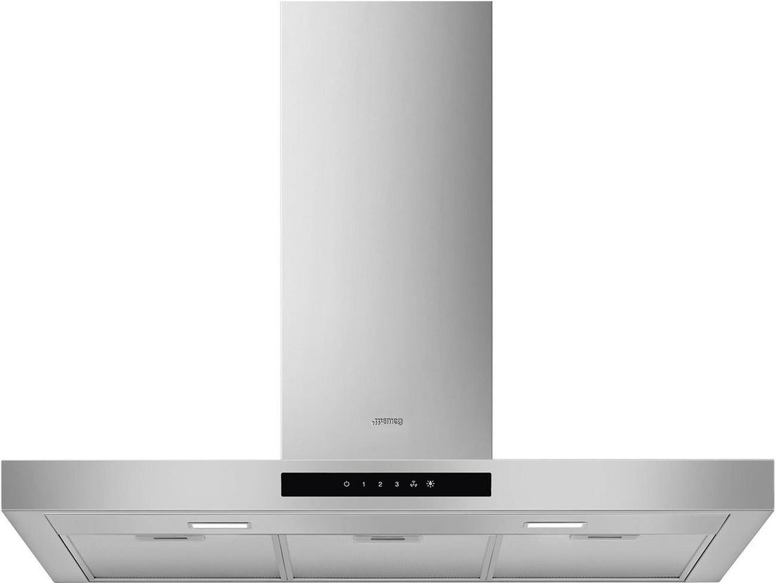 Smeg - 36" Flat T-Shape Universal Brushed Hood, Stainless Steel | 600 CFM - KBTU36X
