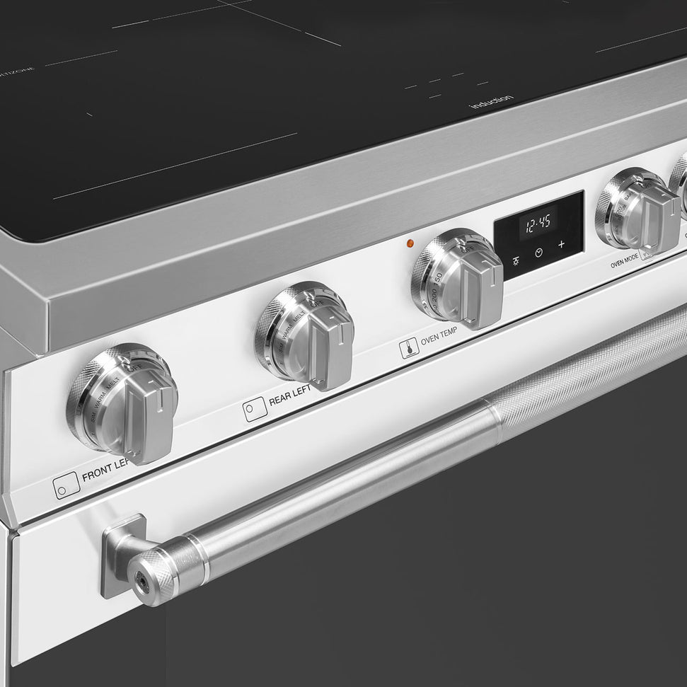 Smeg - 36" Freestanding Matt White Induction Range - SPR36UIMMW