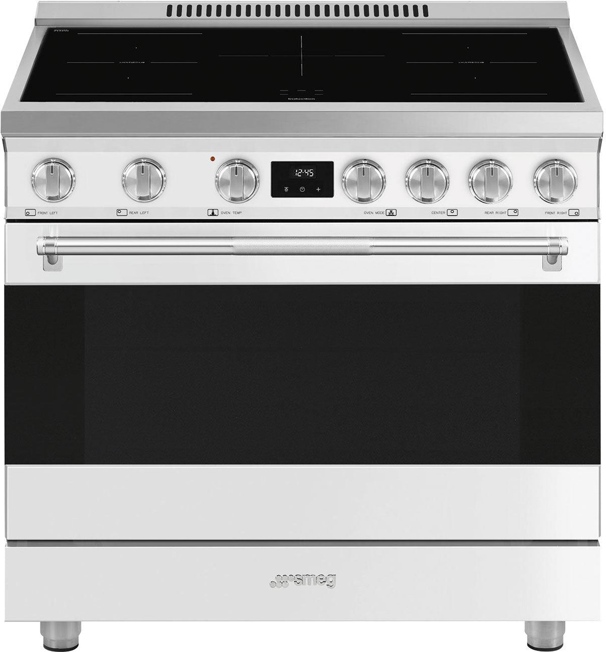 Smeg - 36" Freestanding Matt White Induction Range - SPR36UIMMW