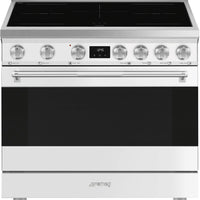 Smeg - 36" Freestanding Matt White Induction Range - SPR36UIMMW