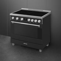 Smeg - 36" Freestanding Matte Black Induction Range - SPR36UIMAN