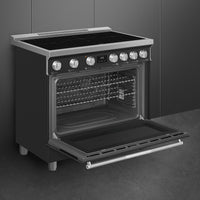 Smeg - 36" Freestanding Matte Black Induction Range - SPR36UIMAN