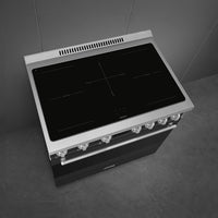 Smeg - 36" Freestanding Matte Black Induction Range - SPR36UIMAN