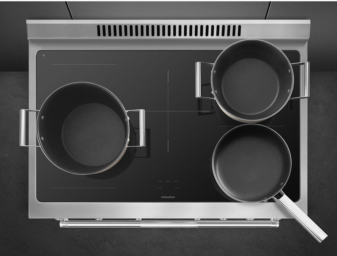 Smeg - 36" Freestanding Matte Black Induction Range - SPR36UIMAN