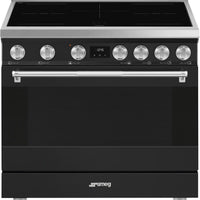 Smeg - 36" Freestanding Matte Black Induction Range - SPR36UIMAN