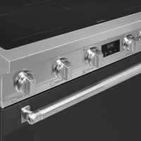 Smeg - 36" Freestanding Matte Black Stainless Steel Induction Range - SPR36UIMANX
