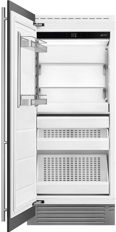 Smeg - 36” Panel Ready Built-In Freezer Column, Left Hinge - FZU36L