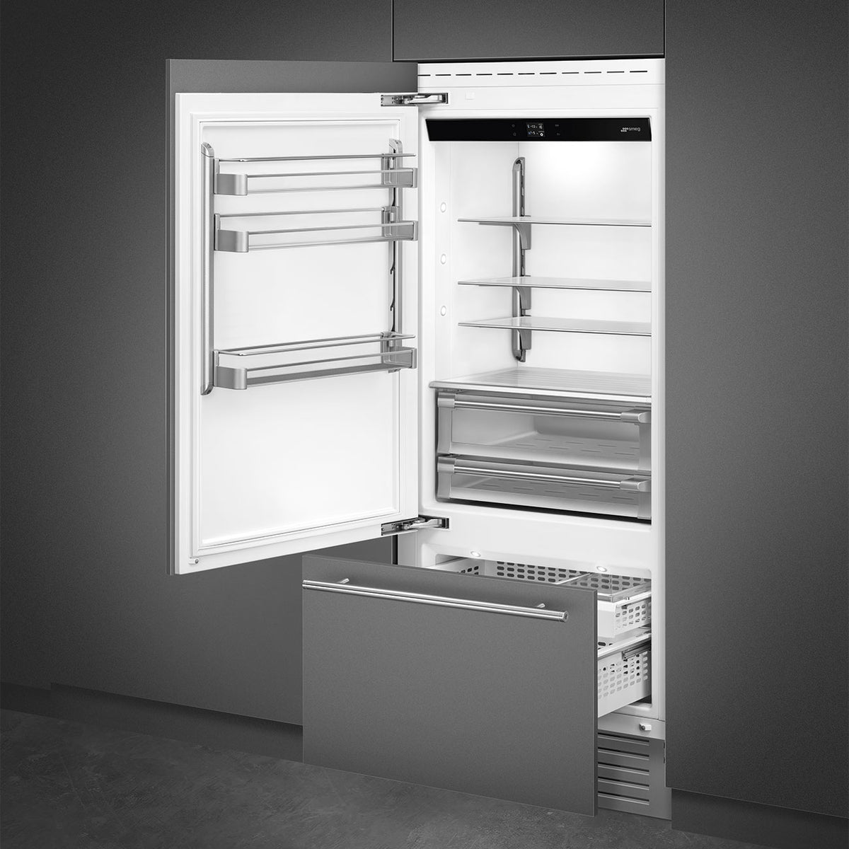 Smeg - 36" Panel Ready Built-In Fridge with Convertible Freezer, Left Hinge - RBMU36L