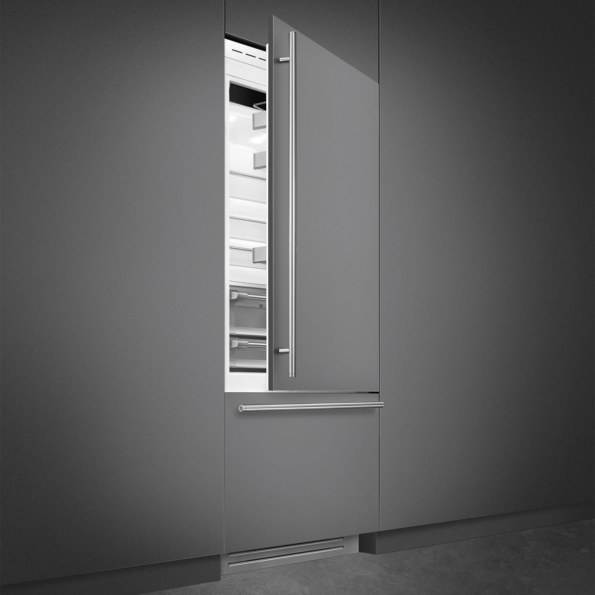 Smeg - 36" Panel Ready Built-In Fridge with Convertible Freezer, Right Hinge - RBMU36R
