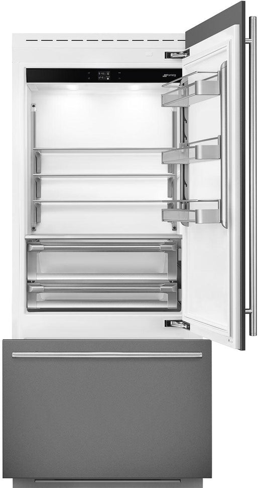 Smeg - 36" Panel Ready Built-In Fridge with Convertible Freezer, Right Hinge - RBMU36R