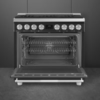 Smeg - 36" Professional Matt Black ALL GAS Range - SPR36UGGAN