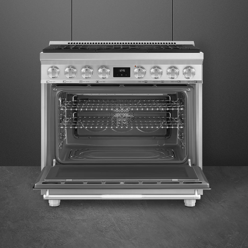 Smeg - 36" Professional Stainless-Steel ALL GAS Range - SPR36UGGX (Special Order Item)