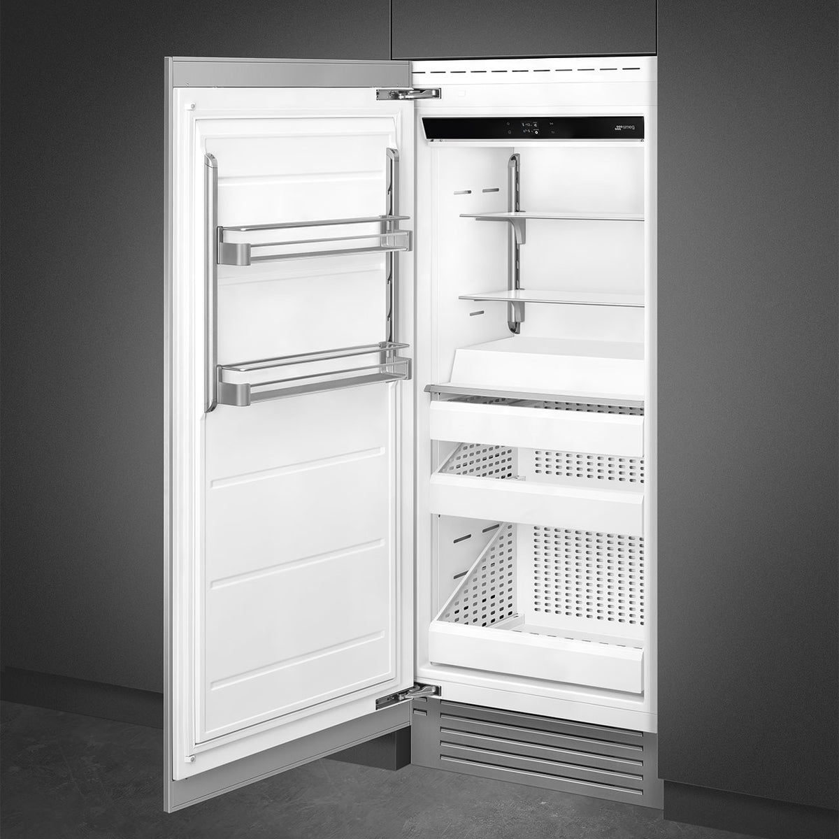 Smeg - 36” Stainless Steel Built-In Freezer Column, Left Hinge - FZU36LX