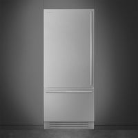 Smeg - 36" Stainless Steel Built-In Fridge with Convertible Freezer, Left Hinge - RBMU36LX