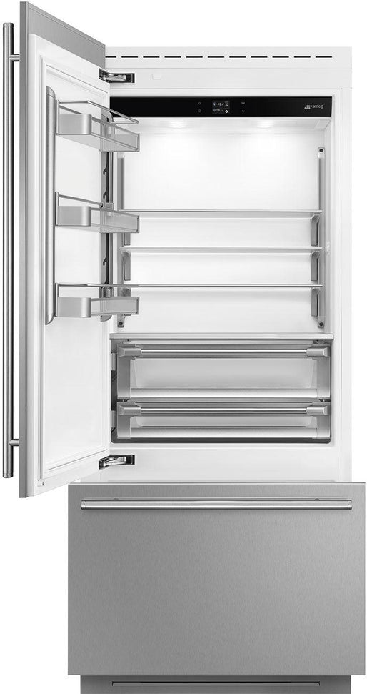 Smeg - 36" Stainless Steel Built-In Fridge with Convertible Freezer, Left Hinge - RBMU36LX