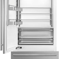 Smeg - 36" Stainless Steel Built-In Fridge with Convertible Freezer, Left Hinge - RBMU36LX