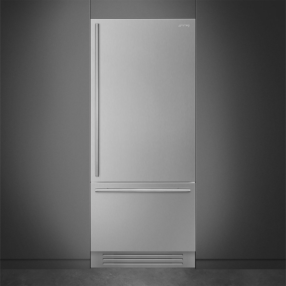 Smeg - 36" Stainless Steel Built-In Fridge with Convertible Freezer, Right Hinge - RBMU36RX