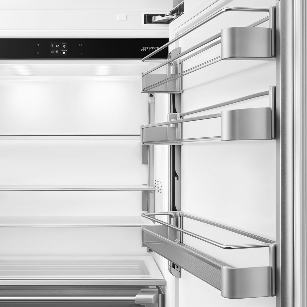 Smeg - 36" Stainless Steel Built-In Fridge with Convertible Freezer, Right Hinge - RBMU36RX