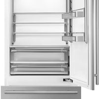 Smeg - 36" Stainless Steel Built-In Fridge with Convertible Freezer, Right Hinge - RBMU36RX