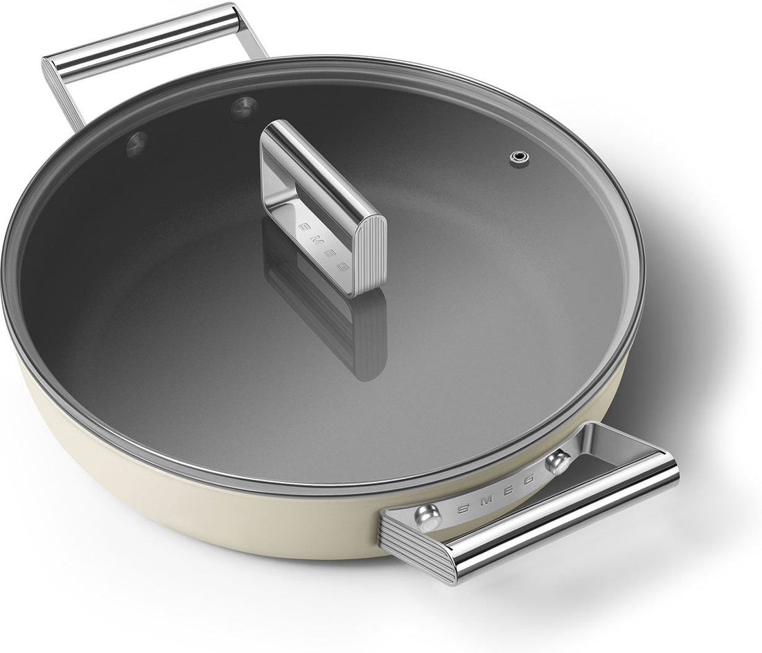 Smeg - 3.7 L 50's Style Non-Stick Brazier Cream - CKFD2811CRM