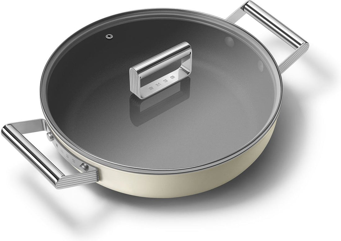 Smeg - 3.7 L 50's Style Non-Stick Brazier Cream - CKFD2811CRM