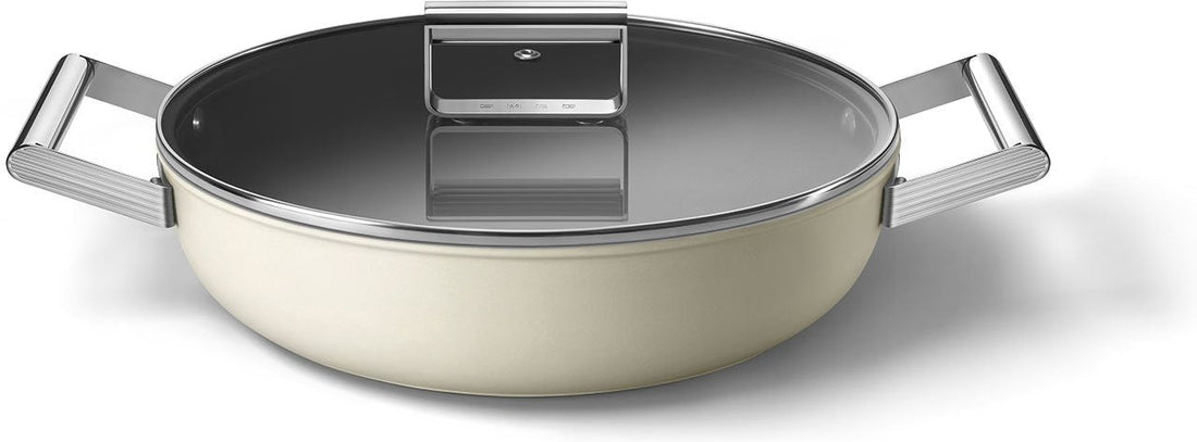 Smeg - 3.7 L 50's Style Non-Stick Brazier Cream - CKFD2811CRM