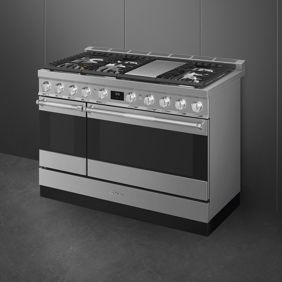 Smeg - 48" Dual Fuel Stainless Steel Professional Range - SPR48UGMX (Special Order Item)