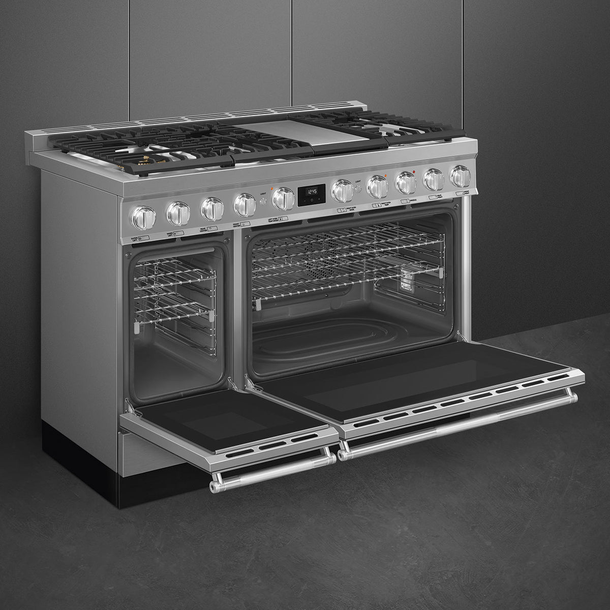 Smeg - 48" Dual Fuel Stainless Steel Professional Range - SPR48UGMX (Special Order Item)