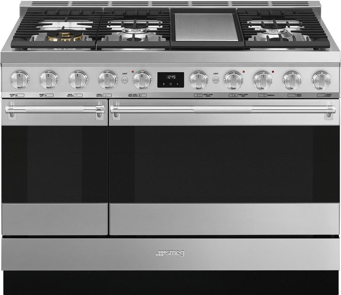 Smeg - 48" Dual Fuel Stainless Steel Professional Range - SPR48UGMX (Special Order Item)