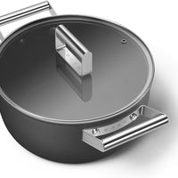 Smeg - 4.6 L 50's Style Non-Stick Casserole Black - CKFC2411BLM - DISCONTINUED