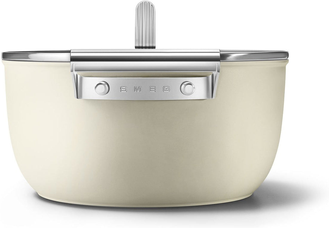 Smeg - 4.6 L 50's Style Non-Stick Casserole Cream - CKFC2411CRM