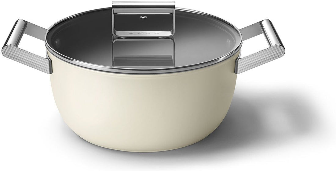 Smeg - 4.6 L 50's Style Non-Stick Casserole Cream - CKFC2411CRM