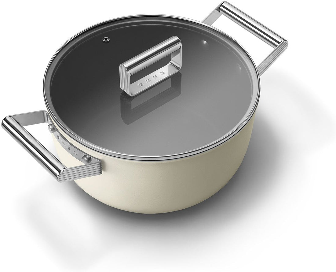 Smeg - 4.6 L 50's Style Non-Stick Casserole Cream - CKFC2411CRM