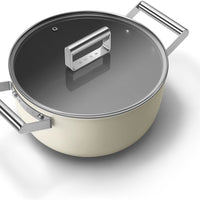 Smeg - 4.6 L 50's Style Non-Stick Casserole Cream - CKFC2411CRM