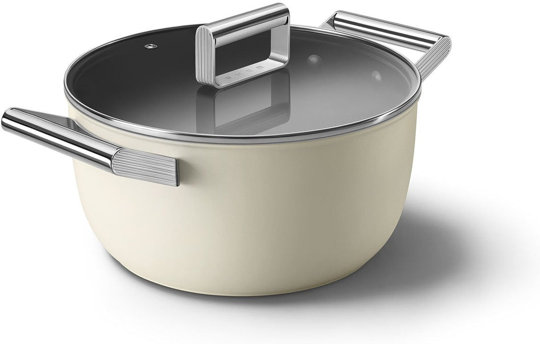 Smeg - 4.6 L 50's Style Non-Stick Casserole Cream - CKFC2411CRM