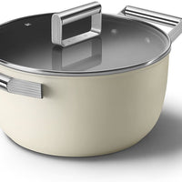Smeg - 4.6 L 50's Style Non-Stick Casserole Cream - CKFC2411CRM