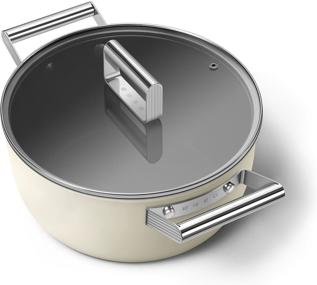 Smeg - 4.6 L 50's Style Non-Stick Casserole Cream - CKFC2411CRM