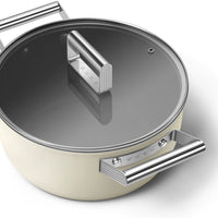 Smeg - 4.6 L 50's Style Non-Stick Casserole Cream - CKFC2411CRM