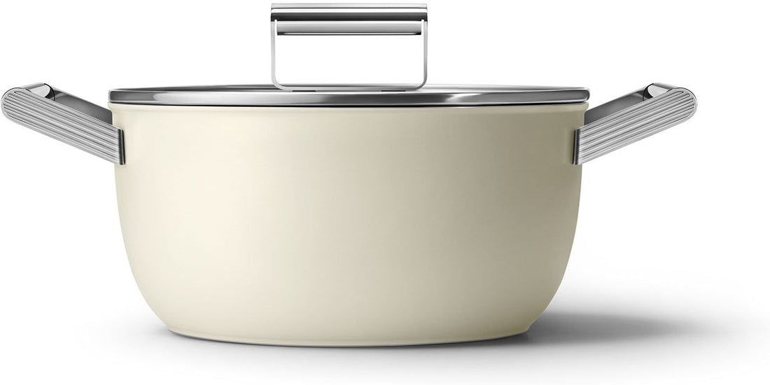Smeg - 4.6 L 50's Style Non-Stick Casserole Cream - CKFC2411CRM